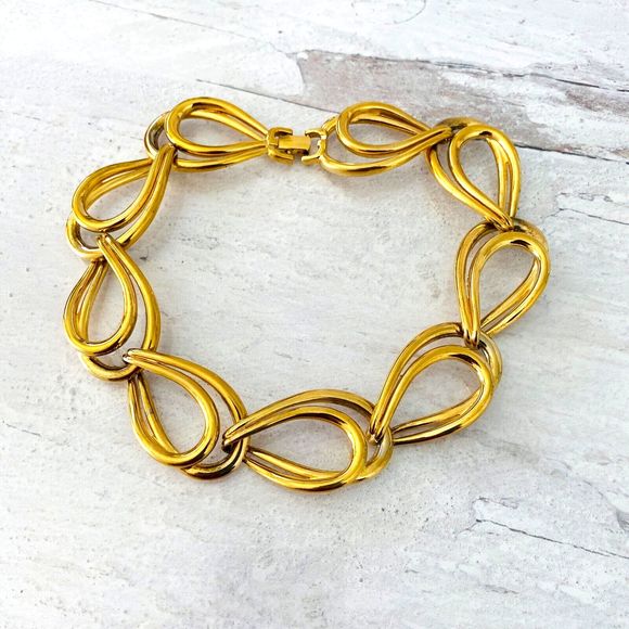 Vintage Rare Givenchy Signed Statement Chunky Link Chain Gold Tone Necklace 17" - Picture 2 of 7